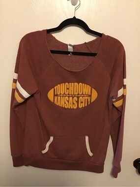 Alternative Women's Rust Sweatshirt with Gold 'Touchdown Kansas City' Graphic